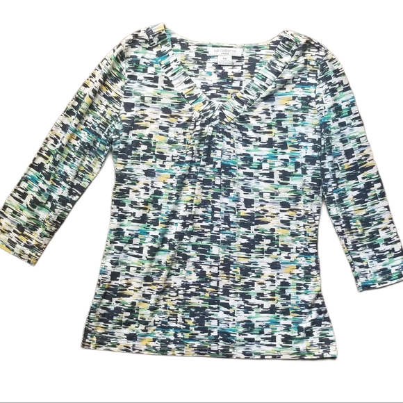 Liz Claiborne Women’s 3/4 Sleeve Blouse Petite Small - Picture 3 of 4